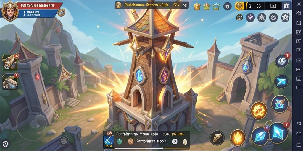 Tangkapan layar gameplay 5ZK menampilkan aksi menegangkan Tower Defense.