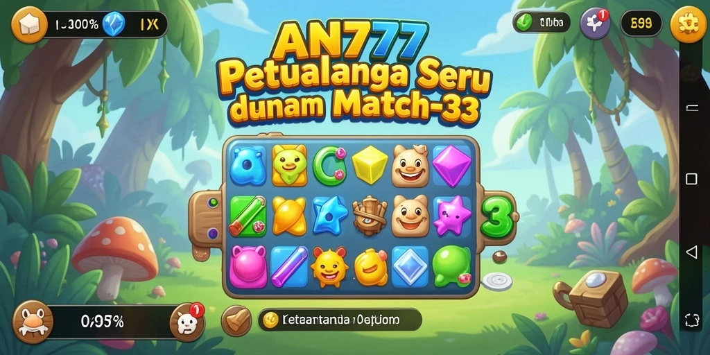 Tampilan gameplay AN777 dalam aksi Match-3 yang seru.