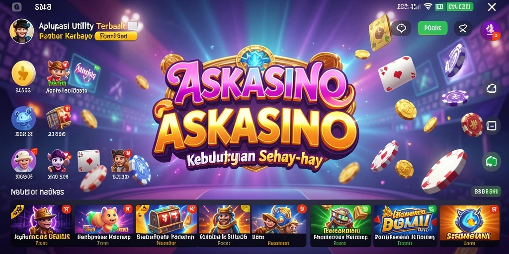 Screenshot ASKASINO menampilkan antarmuka pengguna yang ramah dan fitur-fitur Utility yang bermanfaat.