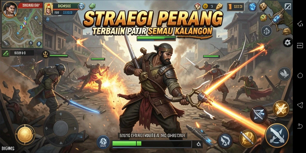 Tampilan gameplay intens dan strategis dalam BIGMSG.