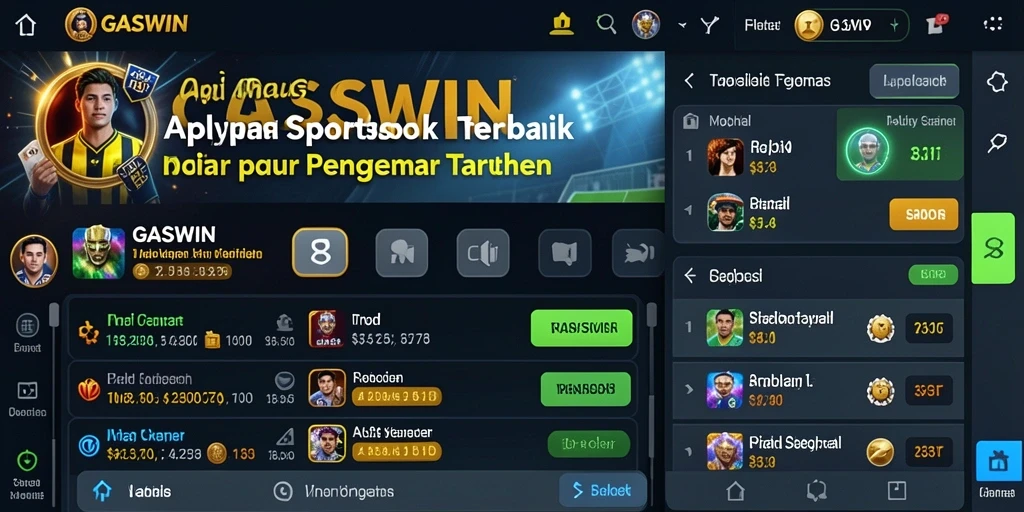 Screenshot utama GASWIN menampilkan momen taruhan seru pada olahraga.