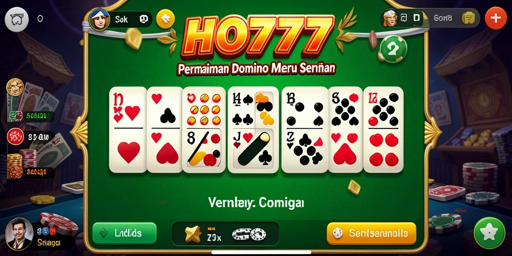 Screenshot utama HO777 menampilkan aksi gameplay Domino yang seru.