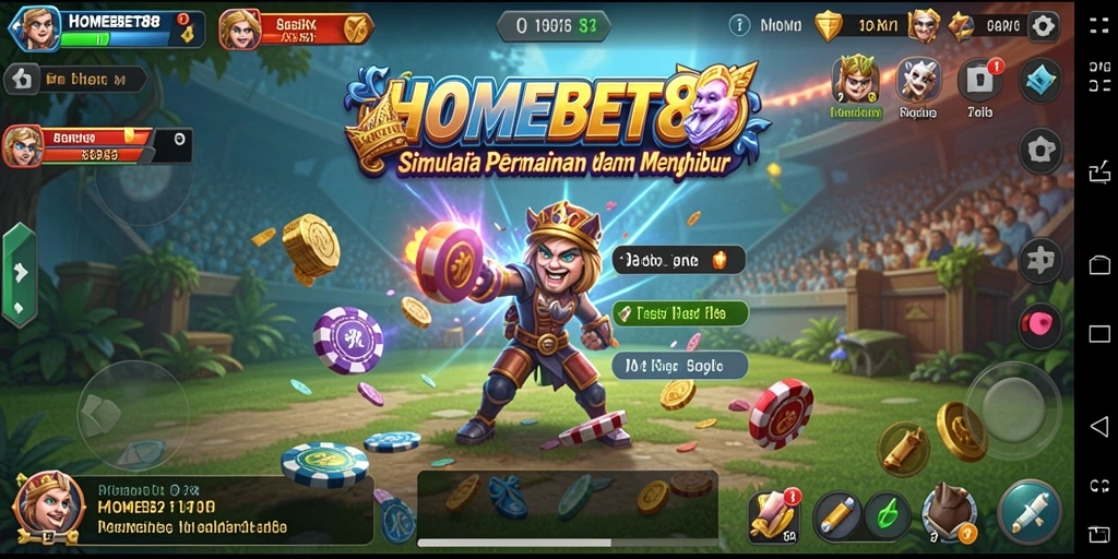 Screenshot gameplay HOMEBET88 yang menampilkan elemen simulasi yang menarik.