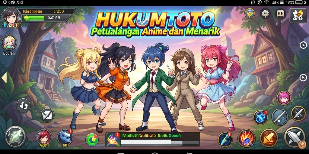 Tampilan aksi seru dalam gameplay <strong>HUKUMTOTO</strong> yang menampilkan karakter Anime.
