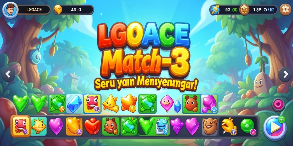 Gameplay yang seru di LGOACE dengan tantangan Match-3.