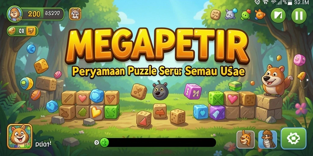 Gameplay seru MEGAPETIR dengan berbagai teka-teki menantang.