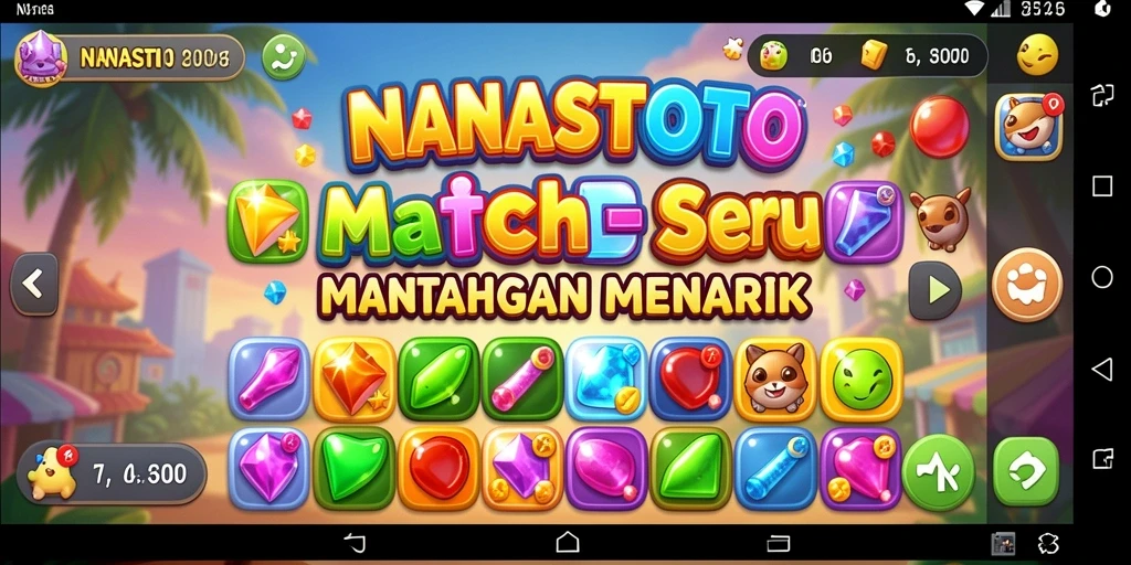 Tampilan gameplay NANASTOTO dengan tantangan mencocokkan item