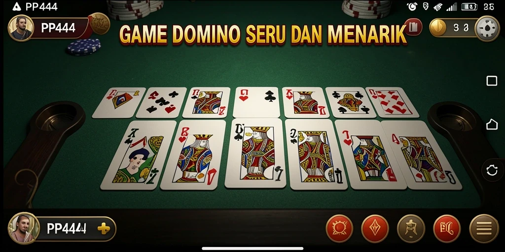 Screenshot gameplay PP444 yang menunjukkan serunya bermain domino.