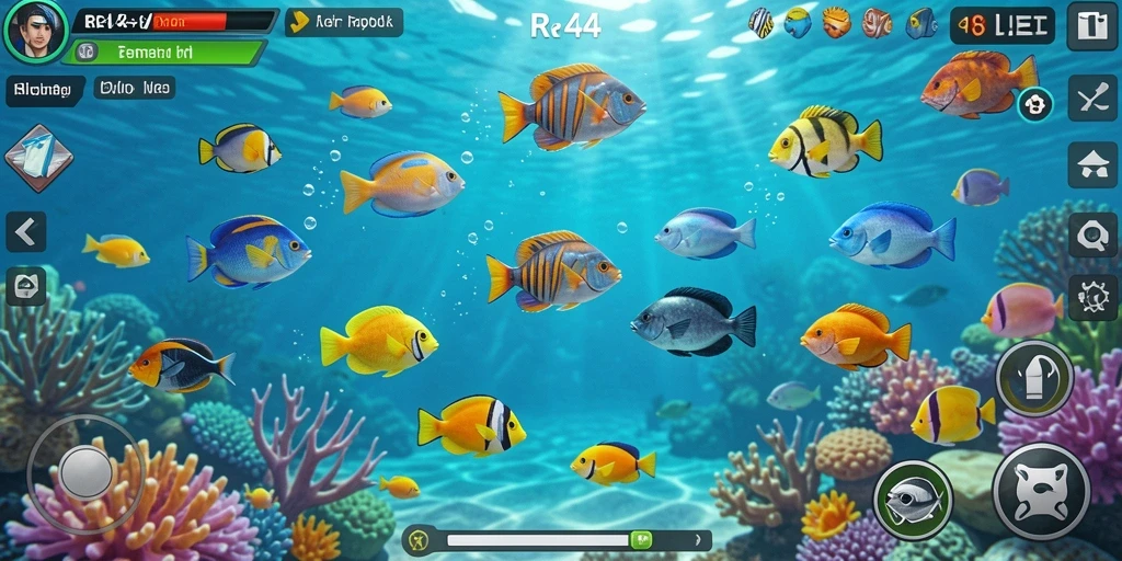 Tampilan gameplay seru menangkap ikan di RR44.