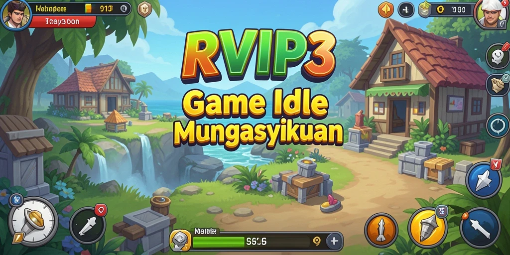 Screenshot utama RVIP3 menampilkan karakter bekerja dalam gameplay Idle.