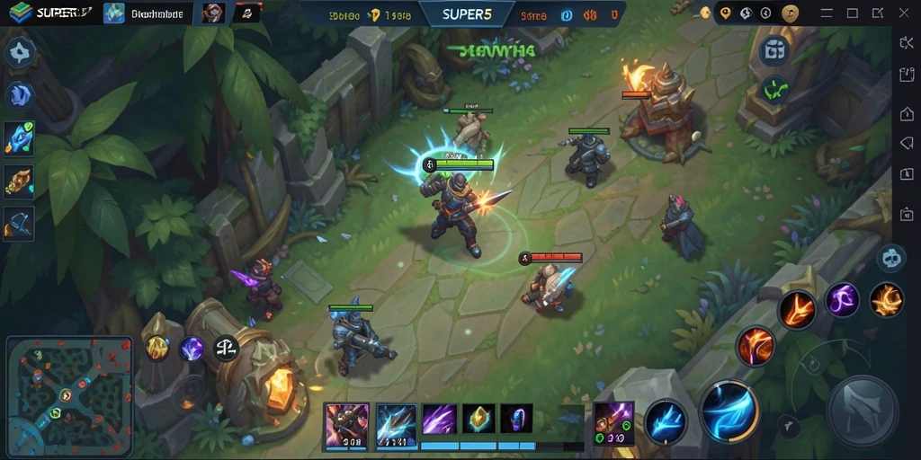 Tampilan menarik dari gameplay intens di SUPER5.