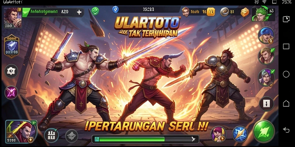 Tampilan gameplay ULARTOTO yang intens dan mendebarkan.
