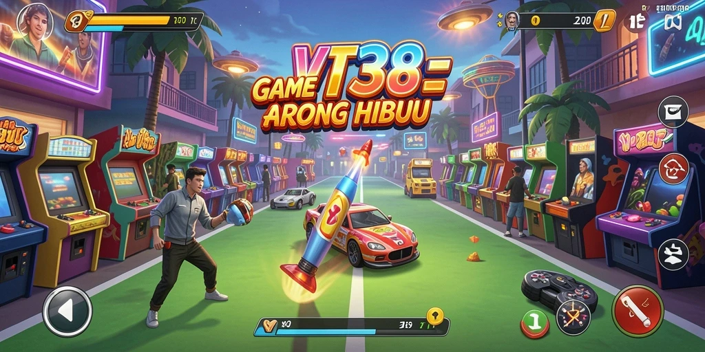 Tampilan gameplay menegangkan dari VT38 yang penuh warna dan dinamis.